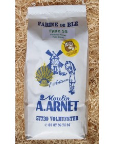 Farine lorraine type 55 2kg, produite par le Moulin Arnet (57)