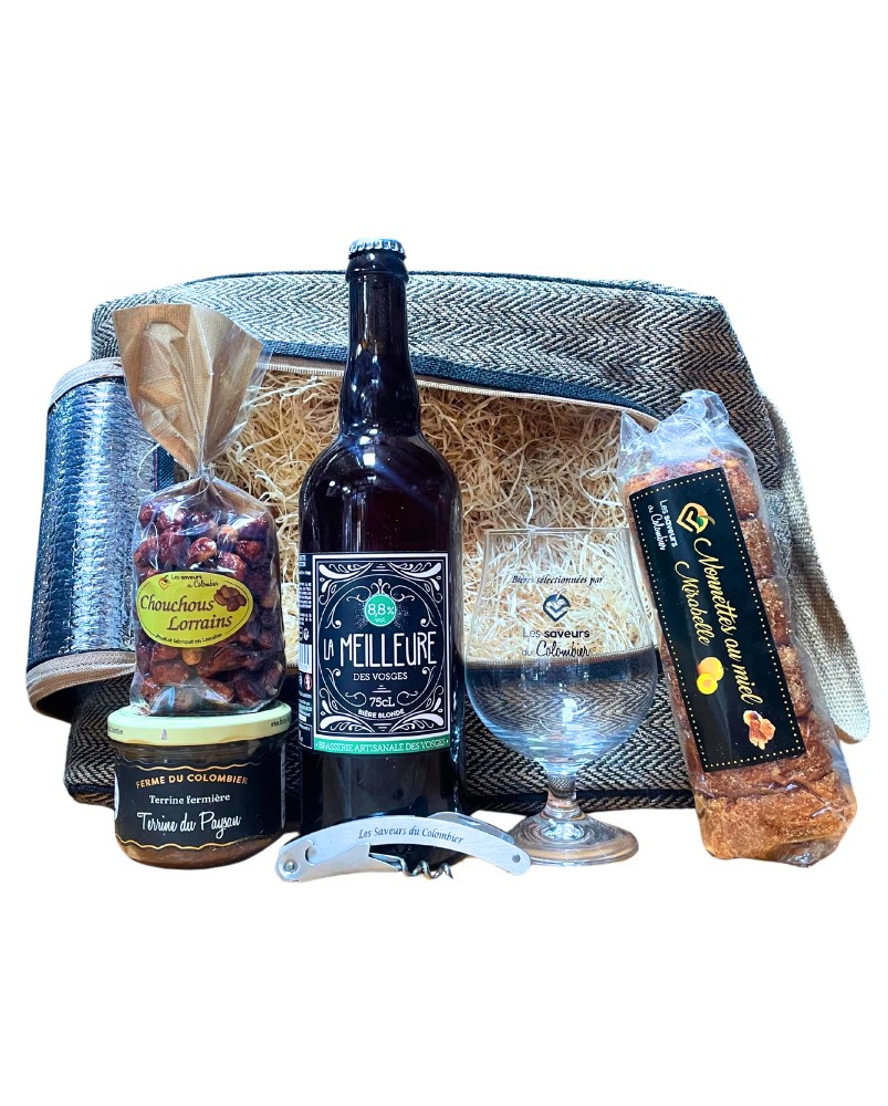 Panier garni le sac à dos isotherme, assemblage de produits lorrains