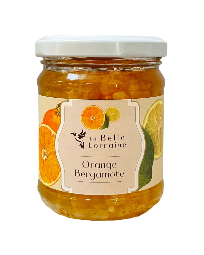 Confiture artisanale de Lorraine d'orange et de bergamote produite par Les Confitures de la Hoube