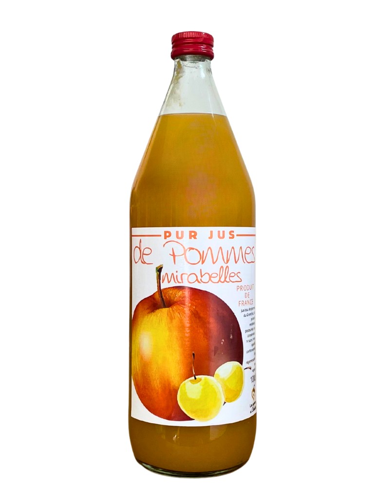 Jus de pommes/ mirabelles 1L - Produit par Sautter en Alsace.