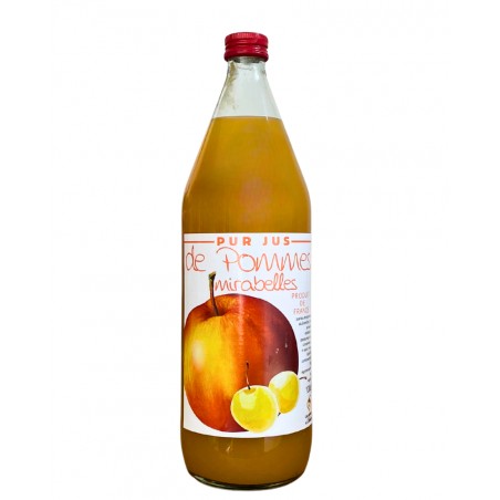 Jus de pommes/ mirabelles 1L - Produit par Sautter en Alsace.