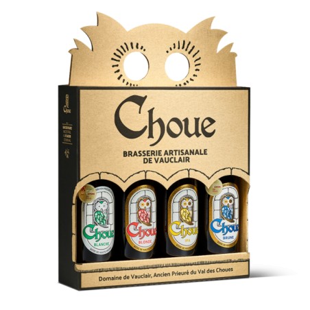 Coffret 4 bières Choue, produites par la brasserie Vauclair (52)
