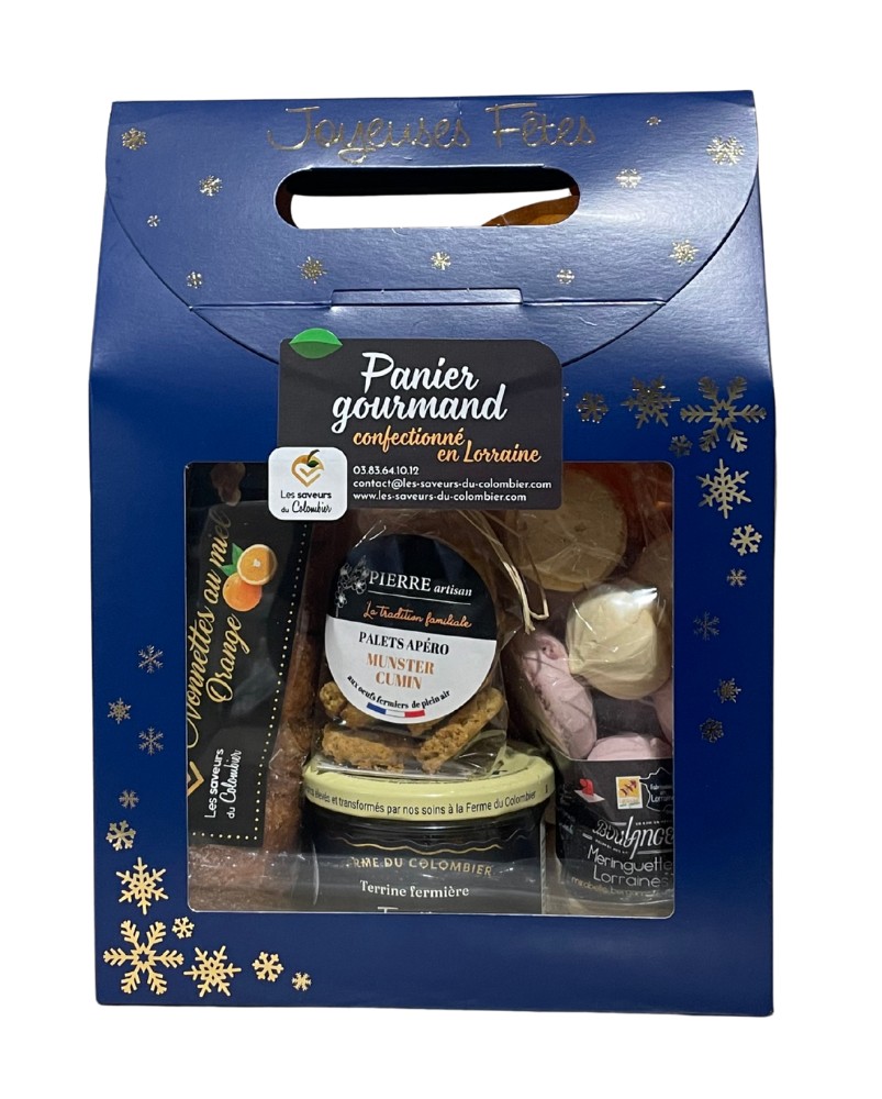 Panier garni salé et sucré "Petites envies", créé par Les Saveurs du Colombier (54)