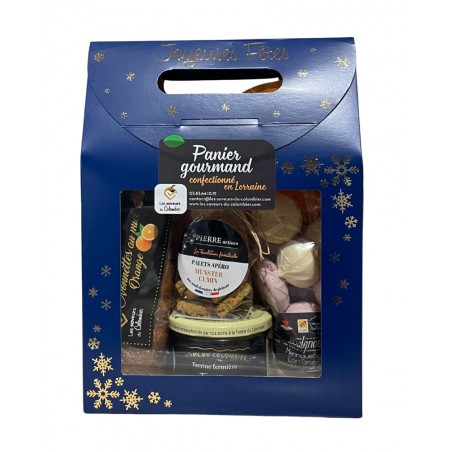 Panier garni salé et sucré "Petites envies", créé par Les Saveurs du Colombier (54)