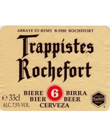 Bière belge Trappistes Rochefort 6 33cl,  produite par l'abbaye St Remy