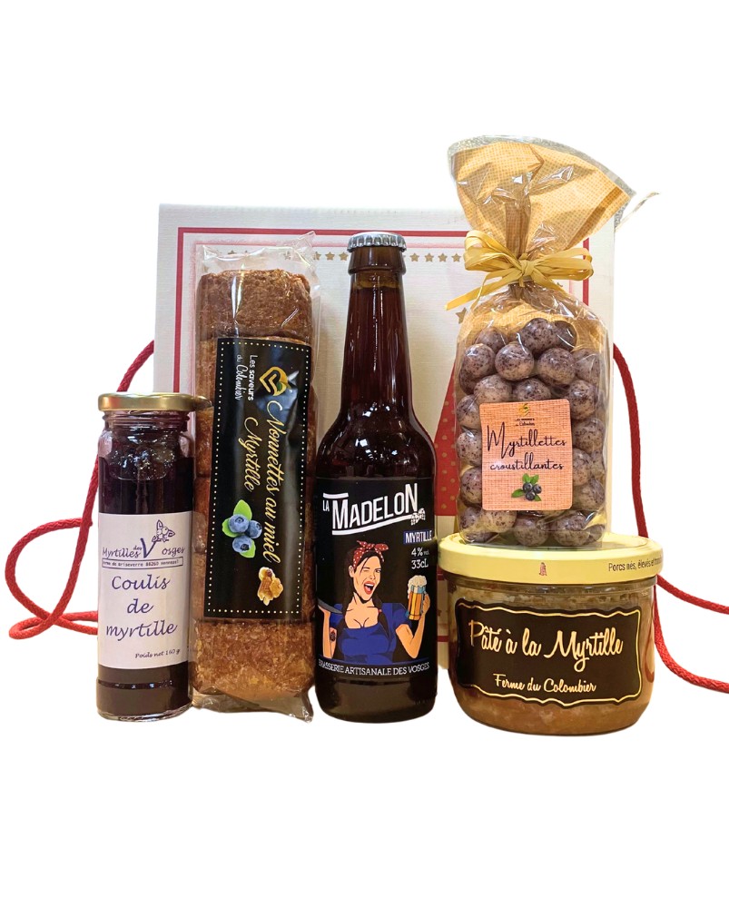 Panier Garni Myrtille – Spécialités artisanales lorraines autour de la myrtille.