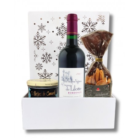 Coffret enneigé - Panier garni de Noël