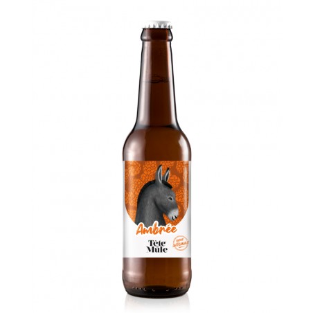 Bière Tête de mule ambrée 33cl, produite par la brasserie du Marais (79)