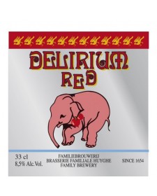 Bière belge Delirium rouge 33cl, produite pas la brasserie Huyghe
