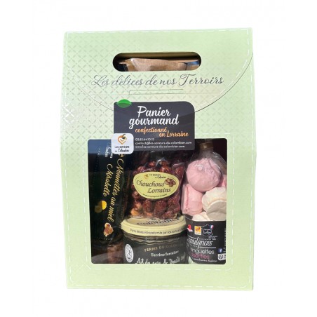 Panier garni salé et sucré "Petites envies", créé par Les Saveurs du Colombier (54)