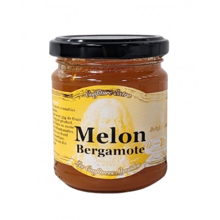 Confiture melon bergamote 200g, produite par Les Confitures de Stanislas