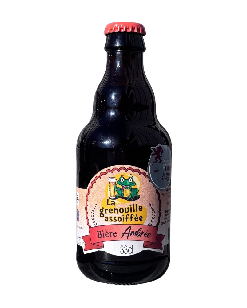 Bière La Grenouille Assoiffée ambrée 33cl, produite en Moselle (57)