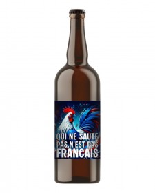 Qui ne saute pas n'est pas français, 75cl, produite par la brasserie Artésienne dans le Pas-de-Calais