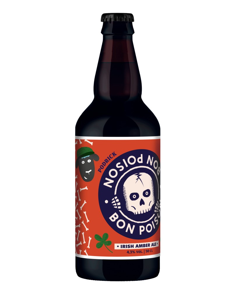 Bière ambré Bon Poison 50cl, produite par la brasserie Bon Poison à Metz (57, Moselle)