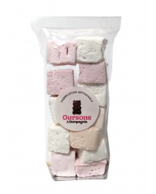 Guimauves artisanales, assortiment de 3 parfums, sachet de 100g, produites par Oursons & Compagnie dans les Vosges (88)