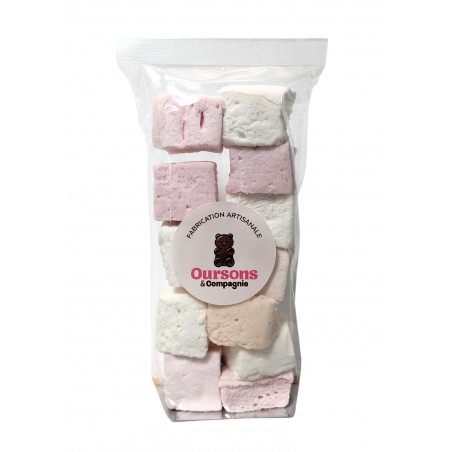 Guimauves artisanales, assortiment de 3 parfums, sachet de 100g, produites par Oursons & Compagnie dans les Vosges (88)