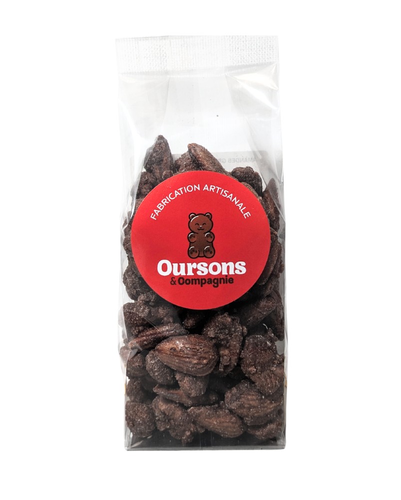 amandes grillées sucrées 150g, produites en Lorraine par Oursons et Compagnie