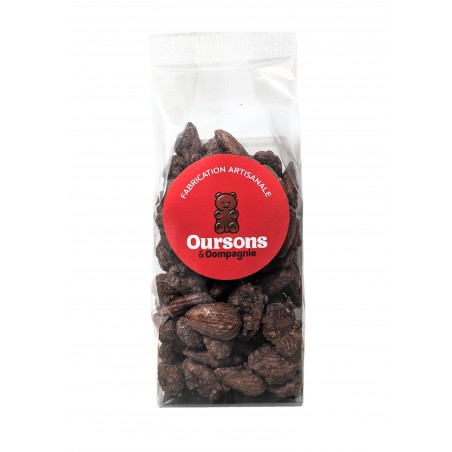 amandes grillées sucrées 150g, produites en Lorraine par Oursons et Compagnie