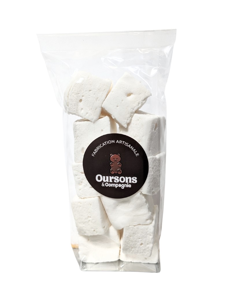 Guimauves artisanales saveur rhum ambré, sachet de 100g, produites par Sweetilie à Eloyes dans les Vosges (88)