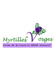Pot de confiture de myrtille des Vosges 360g, produite par la Ferme de Briseverre (88)