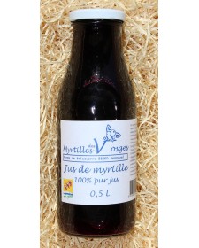 Jus de myrtille des Vosges 100% pur jus 50cl, produit par la Ferme de Briseverre (88)