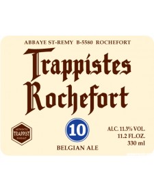 Bière belge Trappistes Rochefort 10, produite à l'abbaye de Notre-Dame de St-Rémy (Rochefort, Belgique)