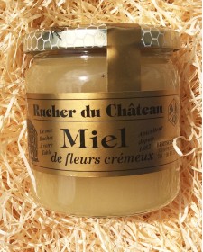 Miel artisanal de fleurs crémeux , produit au Rucher du Château (Fénétrange, 57)