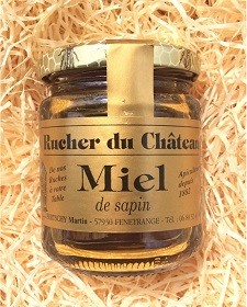 Miel de sapin 250g, produit en Lorraine par le Rucher du Château (Fénétrange, 57)