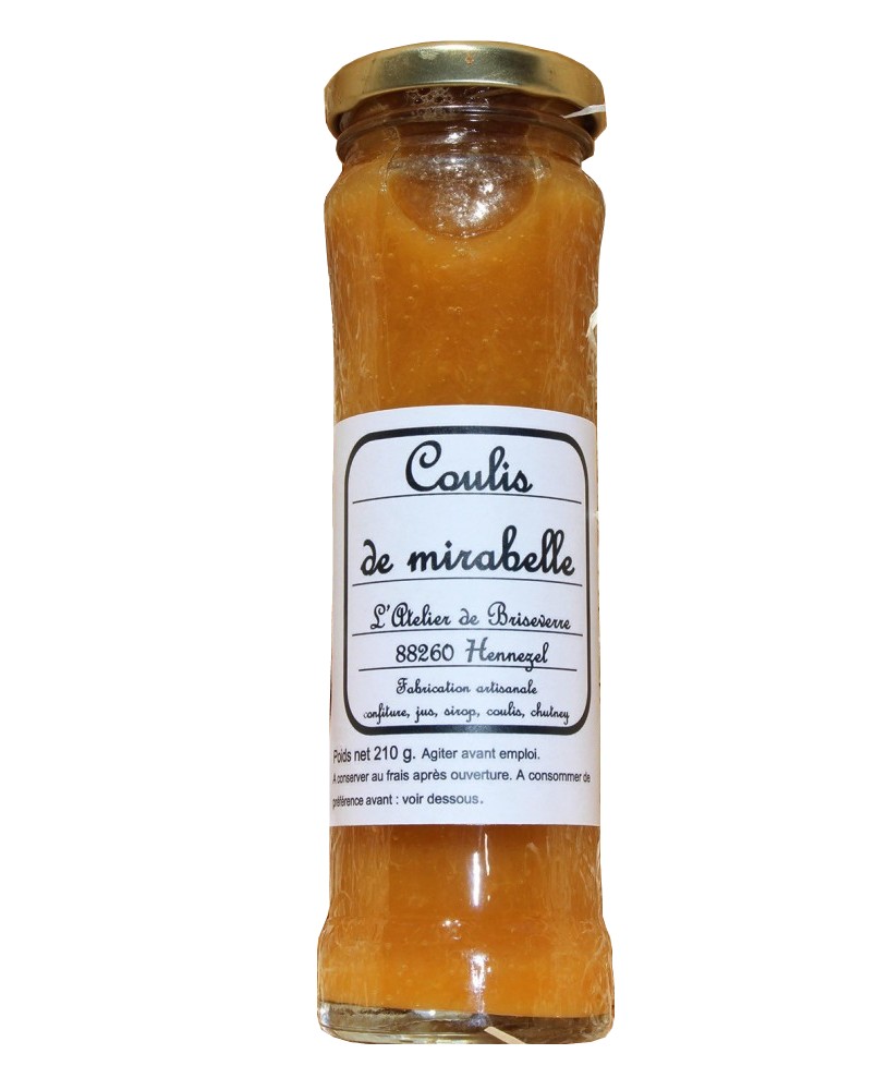 Coulis de mirabelle 160g, produit dans les Vosges par la Ferme de Briseverre (88)