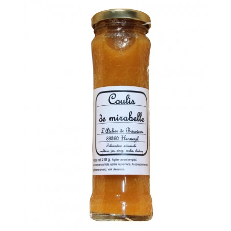 Coulis de mirabelle 160g, produit dans les Vosges par la Ferme de Briseverre (88)