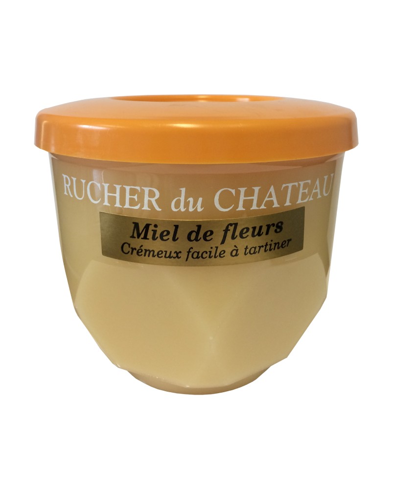 Miel lorrain toutes fleurs crémeux pote plastique de 1kg, produit par le Rucher du Château (57)