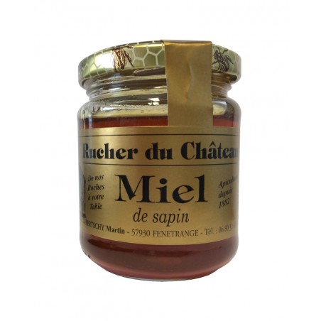 Miel de sapin 250g, produit en Lorraine par le Rucher du Château (Fénétrange, 57)