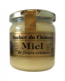 Miel artisanal de fleurs crémeux , produit au Rucher du Château (Fénétrange, 57)