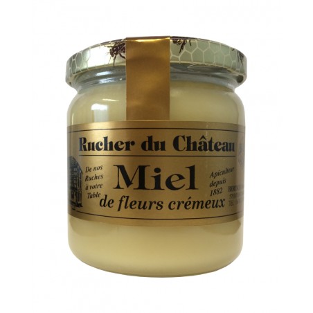 Miel artisanal de fleurs crémeux , produit au Rucher du Château (Fénétrange, 57)