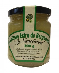 Confiture à la bergamote "La Nancéienne" 200g, produite par Confitures de Lorraine (Houdelaincourt, 55)