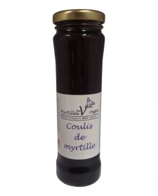 Coulis de myrtille des Vosges 160g, produit par la Ferme de Briseverre