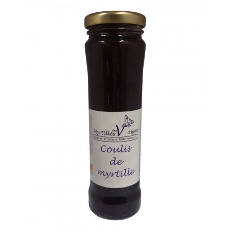 Coulis de myrtille des Vosges 160g, produit par la Ferme de Briseverre