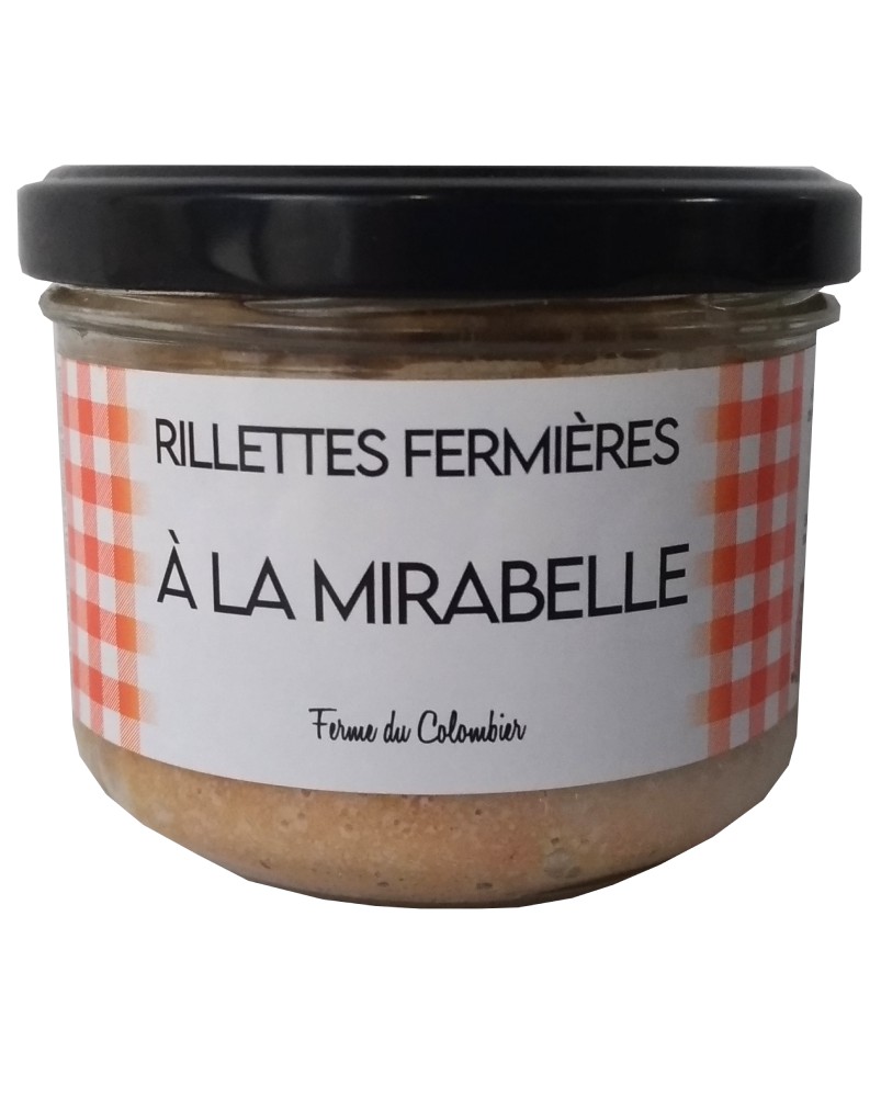 Rillettes fermières à la mirabelle de Lorraine, produites par la Ferme du Colombier (55)