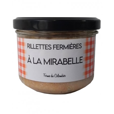 Rillettes fermières à la mirabelle de Lorraine, produites par la Ferme du Colombier (55)