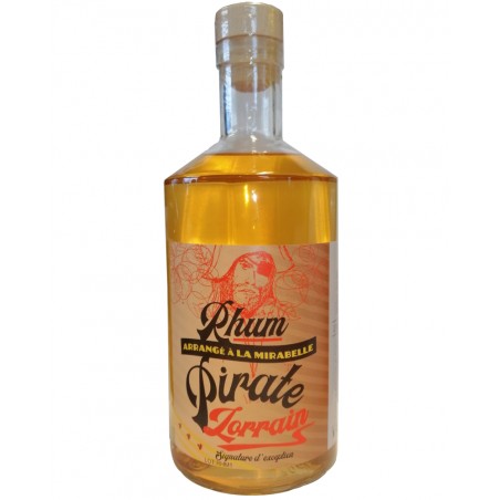 Rhum arrangé à la mirabelle de Lorraine le Pirate Lorrain, produit par la Distillerie du Castor (57)